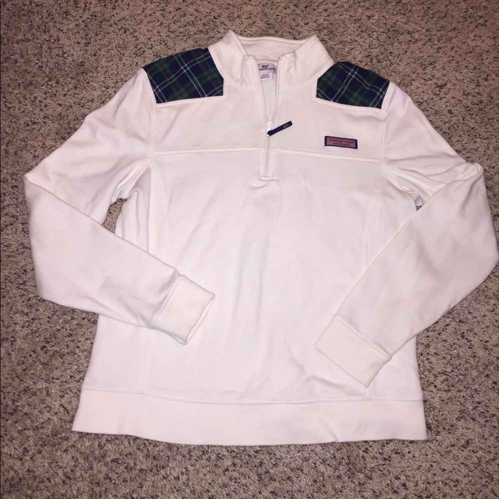 Vinyard Vines White Tartan Plaid Sweatshirt